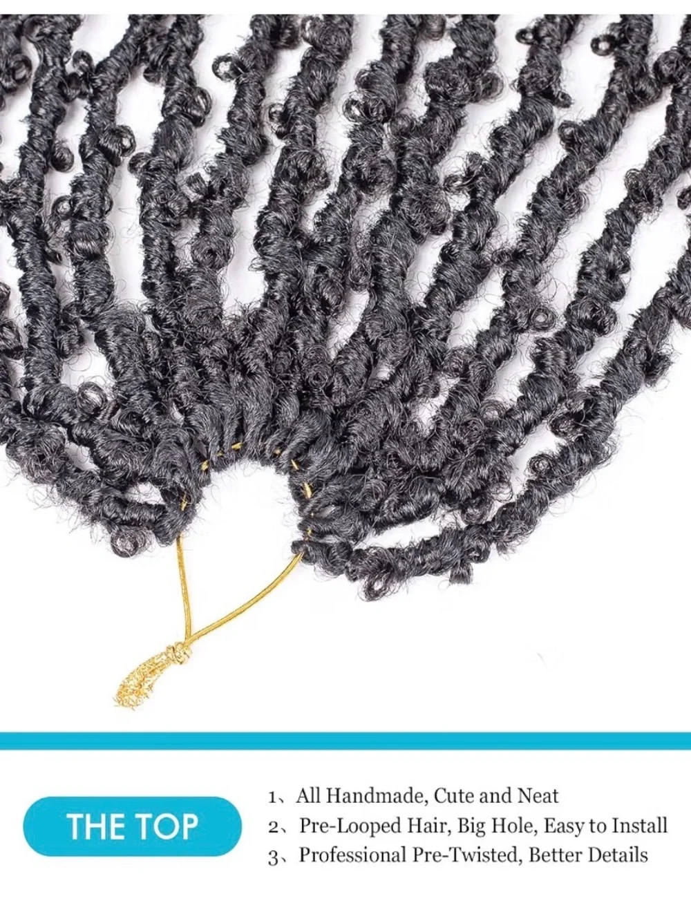 Butterfly Black  Locs Crochet Hair Extensions - 6 Pack